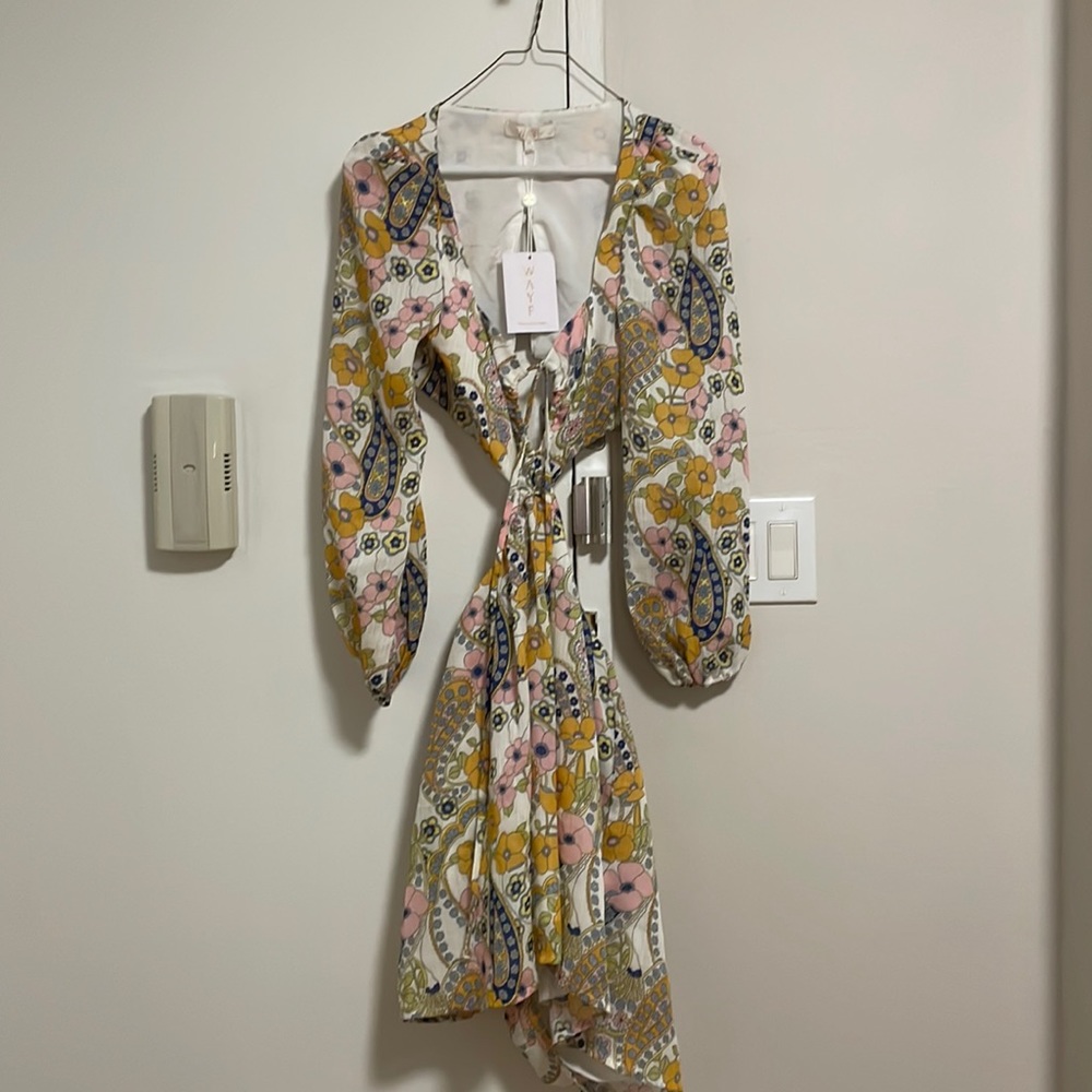 NWT Wayf Hart Cutout Babydoll Mini Dress